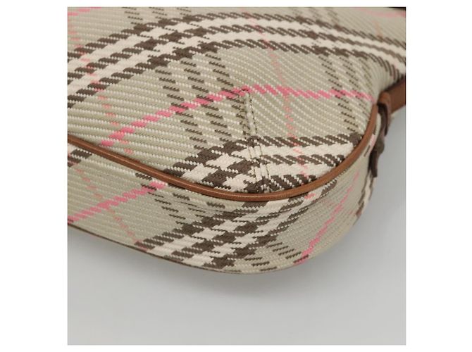 Borsa a spalla Burberry Nova Check Blue Label in tela beige Auth BD1720 - vista 15