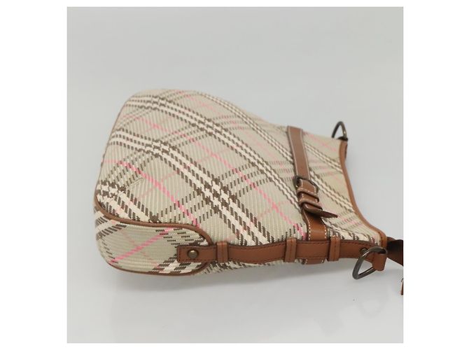 Borsa a spalla Burberry Nova Check Blue Label in tela beige Auth BD1720 - vista 3