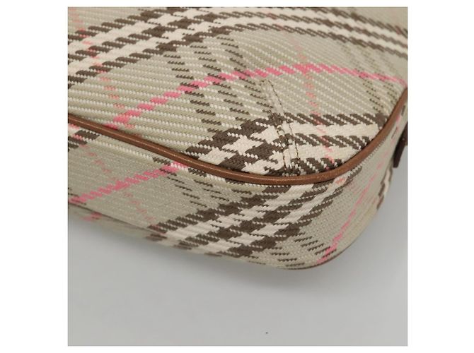 Borsa a spalla Burberry Nova Check Blue Label in tela beige Auth BD1720 - vista 7