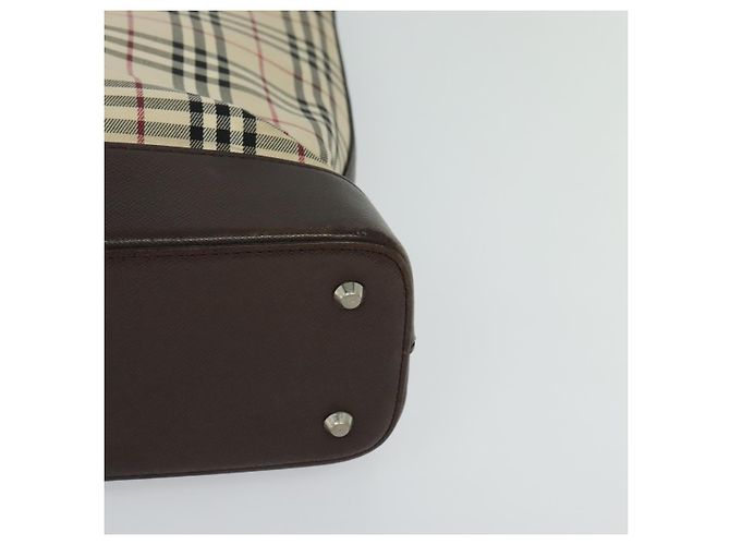 Burberry Nova Check Tote Bag aus Canvas Beige Silber Authentisch KD427 - Ansicht 14