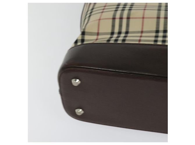 Burberry Nova Check Tote Bag aus Canvas Beige Silber Authentisch KD427 - Ansicht 15