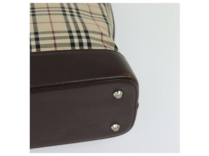 Burberry Nova Check Tote Bag aus Canvas Beige Silber Authentisch KD427 - Ansicht 16