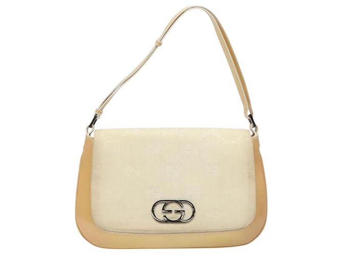 Borsa a Spalla GG Canvas GUCCI Beige Argento 001 3823 Auth BD1514 - vista 13