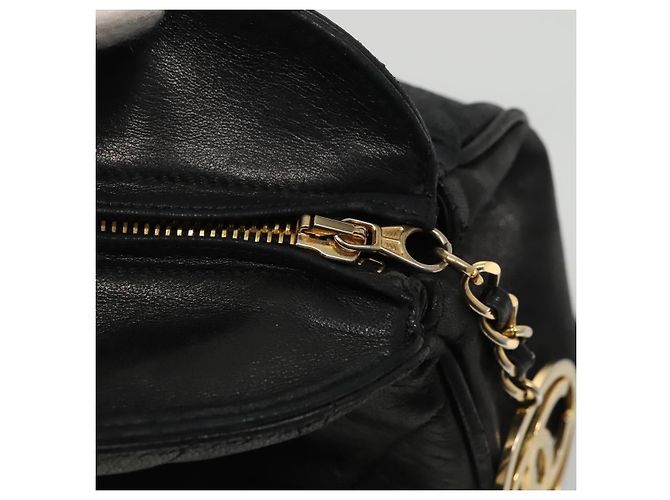 CHANEL V stitch Borsa a Mano in Pelle di Agnello Nera CC Auth bs24282 Nero - vista 10