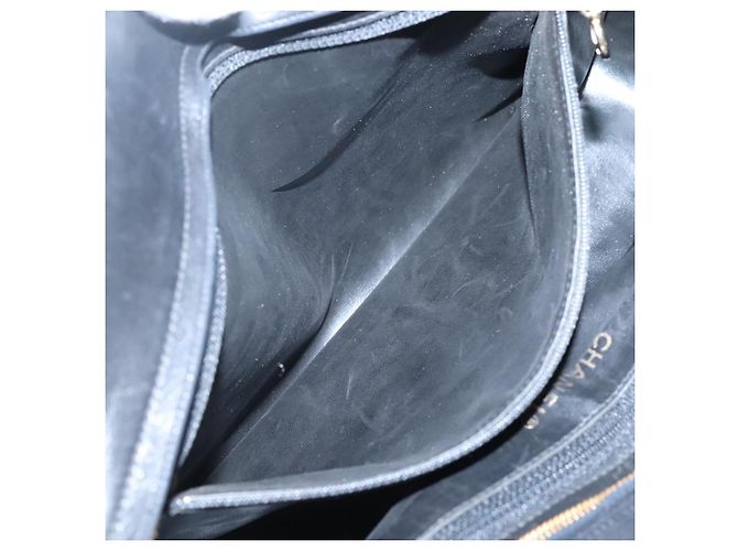 CHANEL V stitch Borsa a Mano in Pelle di Agnello Nera CC Auth bs24282 Nero - vista 12