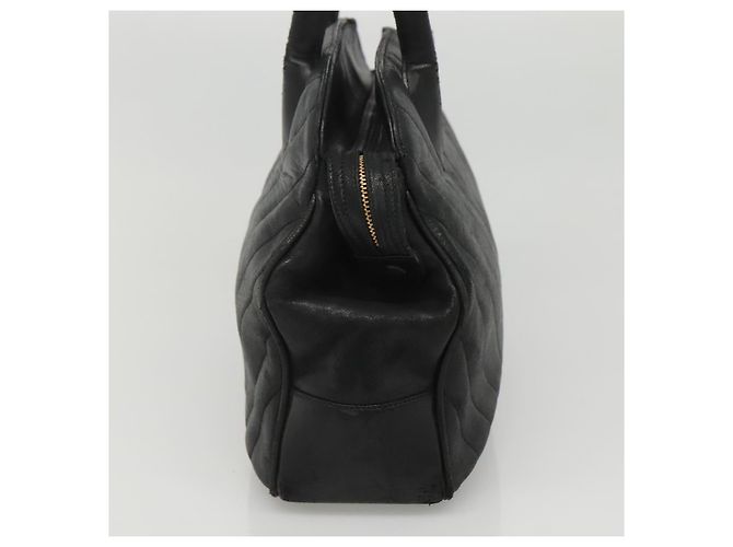 CHANEL V stitch Borsa a Mano in Pelle di Agnello Nera CC Auth bs24282 Nero - vista 4
