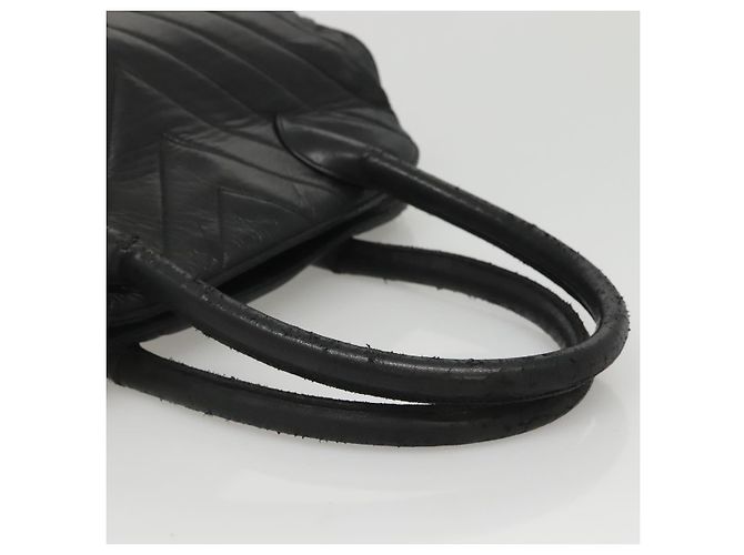 CHANEL V stitch Borsa a Mano in Pelle di Agnello Nera CC Auth bs24282 Nero - vista 7