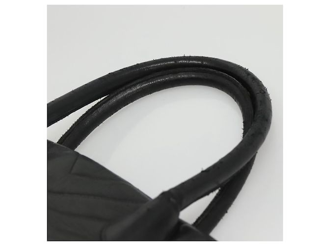 CHANEL V stitch Borsa a Mano in Pelle di Agnello Nera CC Auth bs24282 Nero - vista 8