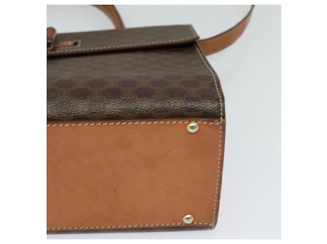 Céline Borsa a mano in tela Macadam CELINE in pelle PVC 2 in 1 marrone oro Auth BD1624 D'oro - vista 16
