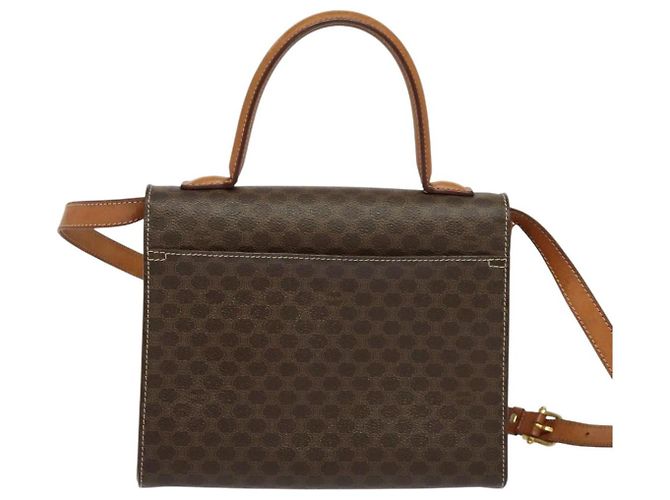 Céline Borsa a mano in tela Macadam CELINE in pelle PVC 2 in 1 marrone oro Auth BD1624 D'oro - vista 2