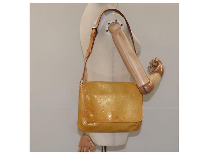 LOUIS VUITTON Borsa Thompson Street Monogram Vernis Beige M91301 LV Auth KD355 - vista 22