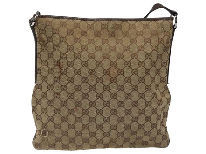Borsa a Spalla in Tela GG GUCCI Beige Argento 113013 Auth bs24169 - vista 13