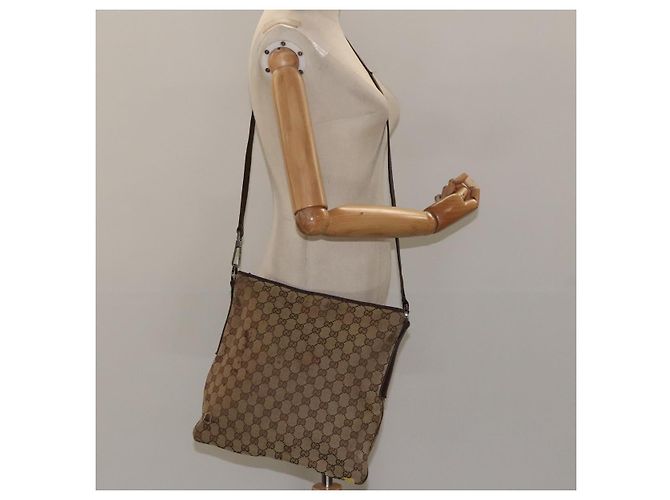 Borsa a Spalla in Tela GG GUCCI Beige Argento 113013 Auth bs24169 - vista 23