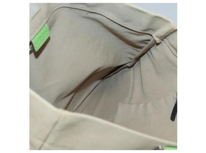 PRADA Bolsa Tote Lona Bege Prata Auth BD1531 - vista 18