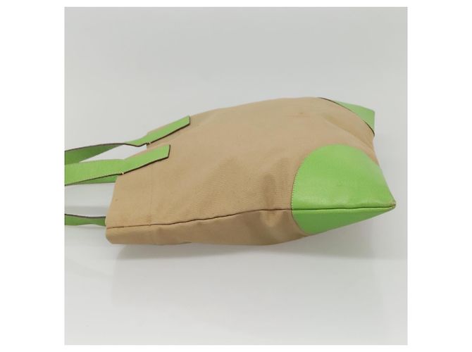 PRADA Bolsa Tote Lona Bege Prata Auth BD1531 - vista 3