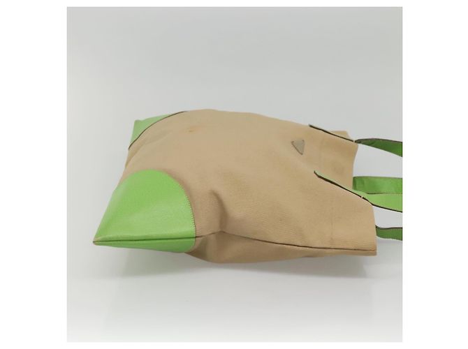 PRADA Bolsa Tote Lona Bege Prata Auth BD1531 - vista 4