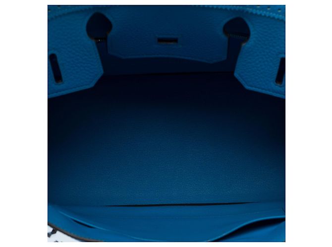 Hermès Sac HERMES Birkin 30 en Cuir Bleu - 102625 - vue 10