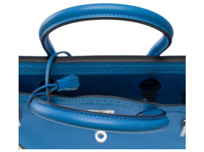 Hermès Sac HERMES Birkin 30 en Cuir Bleu - 102625 - vue 11