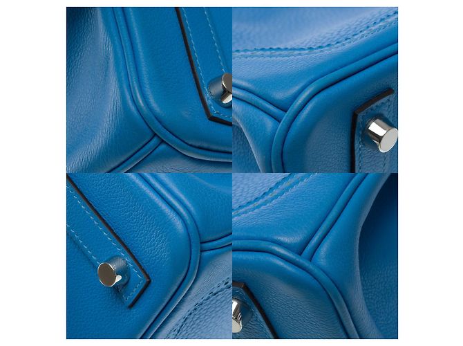Hermès Sac HERMES Birkin 30 en Cuir Bleu - 102625 - vue 13