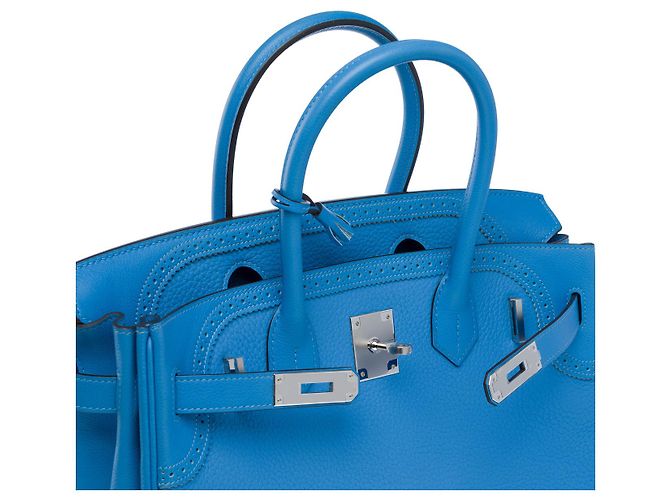Hermès Sac HERMES Birkin 30 en Cuir Bleu - 102625 - vue 7