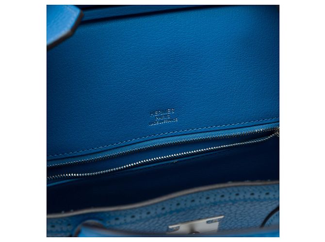 Hermès Sac HERMES Birkin 30 en Cuir Bleu - 102625 - vue 8
