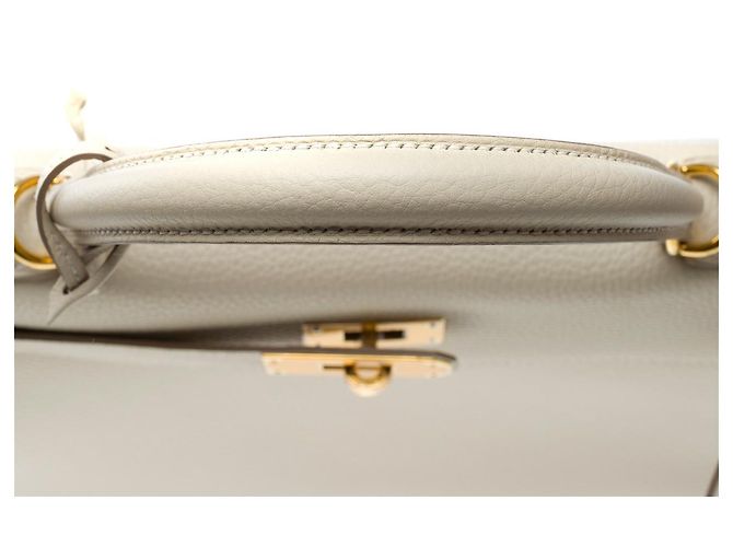 Hermès Sac HERMES Kelly 28 en Cuir Beige - 102628 - vue 11