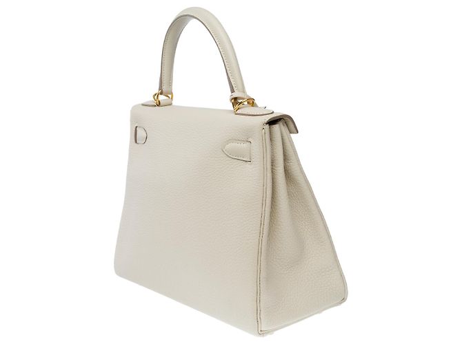Hermès Sac HERMES Kelly 28 en Cuir Beige - 102628 - vue 7