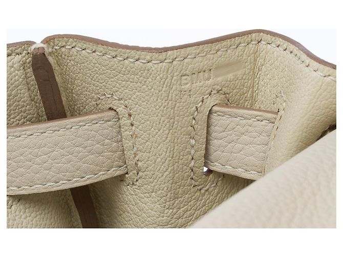 Hermès Sac HERMES Kelly 28 en Cuir Beige - 102628 - vue 9
