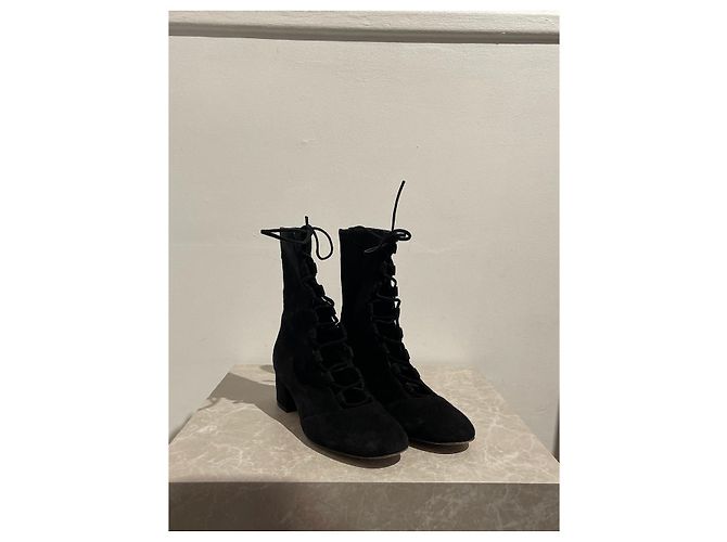 Stivaletti GIANVITO ROSSI T.EU 38.5 Camoscio Nero - vista 2