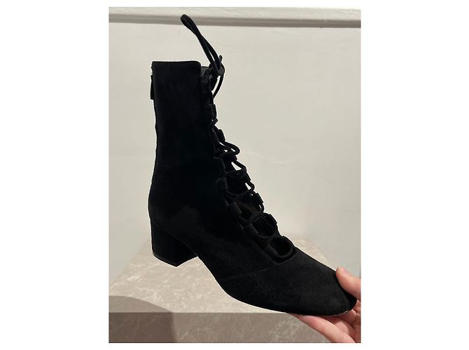 Stivaletti GIANVITO ROSSI T.EU 38.5 Camoscio Nero - vista 7