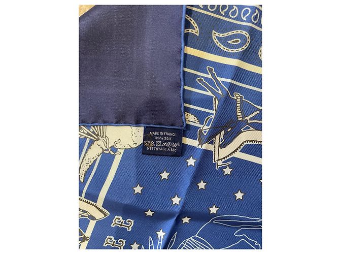 Hermès Bufandas HERMES T. Seda Azul - vista 7