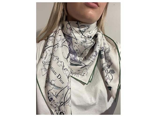 Foulard DIOR T. Seta Bianco - vista 6