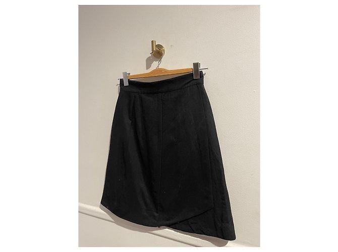 Faldas CHANEL T.International M Lana Negro - vista 3