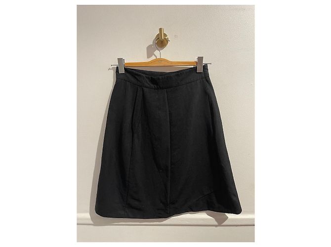 Faldas CHANEL T.International M Lana Negro - vista 4