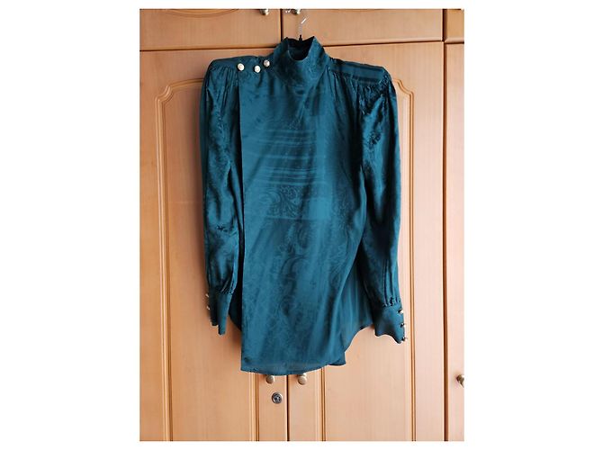 Blusa de seda Balmain pour H&M Verde - vista 6