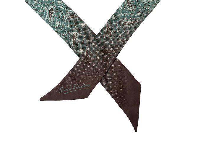 Louis Vuitton Paisley-Muster Schal Braun Grün - Ansicht 5