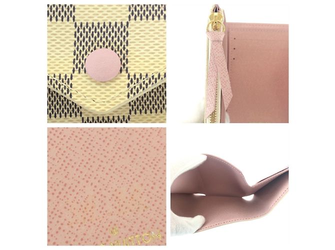 Cartera Victorine Damier Azur de Louis Vuitton Beige Crudo - vista 5