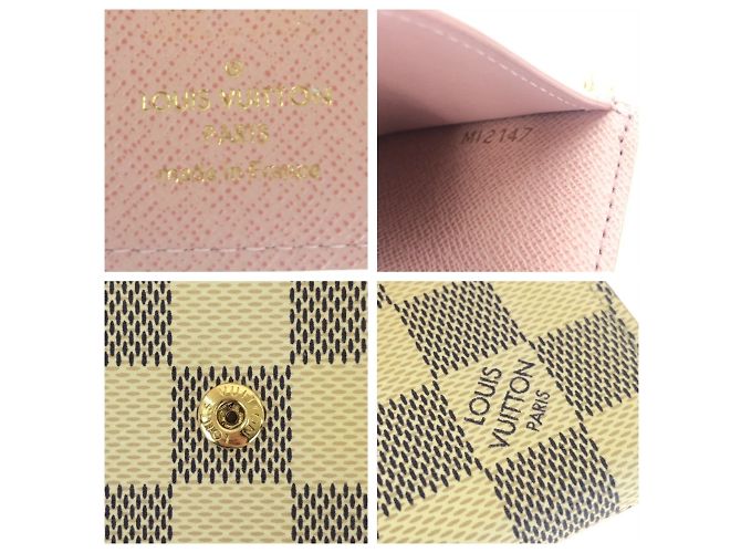 Cartera Victorine Damier Azur de Louis Vuitton Beige Crudo - vista 6