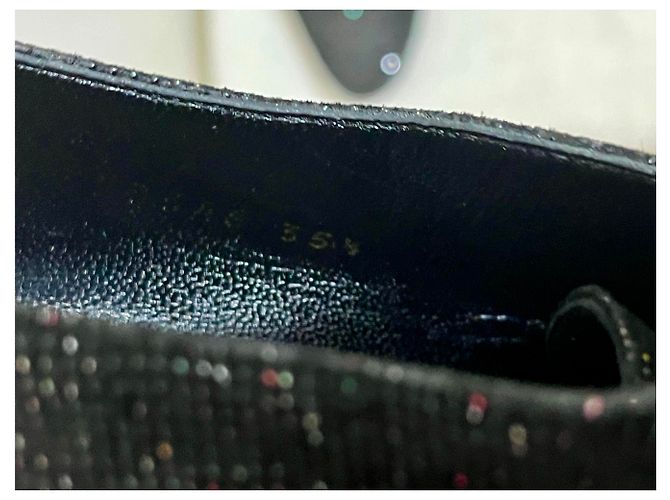 Scarpe stringate smoking glitterate Saint Laurent Nere Nero Metallico - vista 7