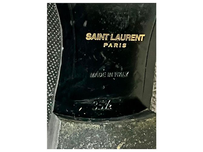 Scarpe stringate smoking glitterate Saint Laurent Nere Nero Metallico - vista 9