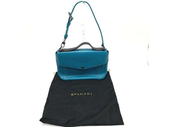 Bulgari Bvlgari 38639 Borsa 2WAY Flap Blu Turchese - vista 17