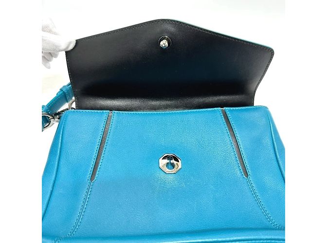 Bulgari Bvlgari 38639 Borsa 2WAY Flap Blu Turchese - vista 9