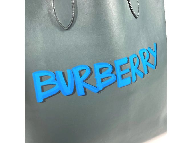 Borsa tote con logo Burberry Blu Cachi - vista 10