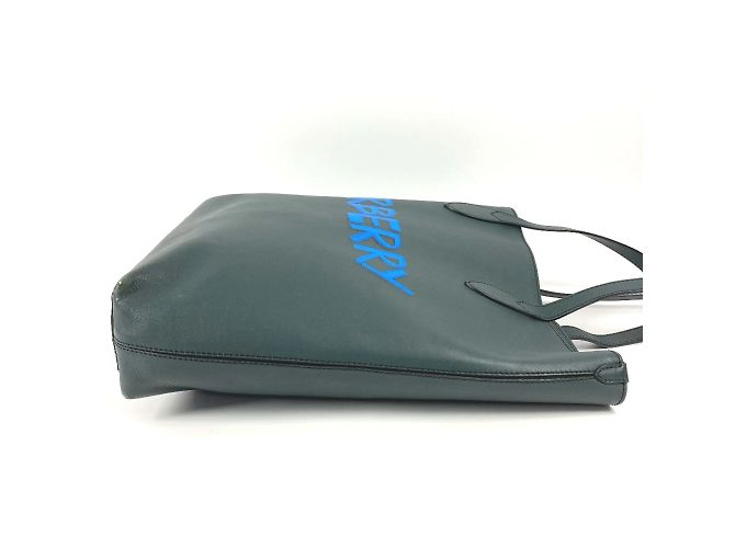 Borsa tote con logo Burberry Blu Cachi - vista 3