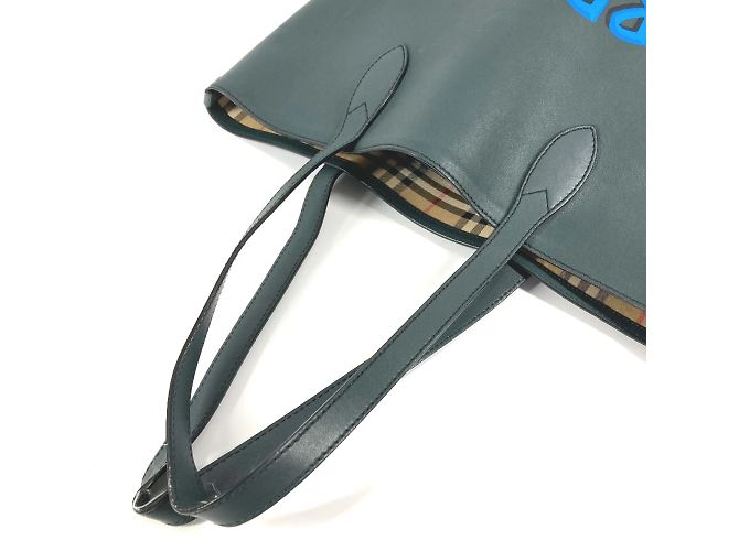 Borsa tote con logo Burberry Blu Cachi - vista 5