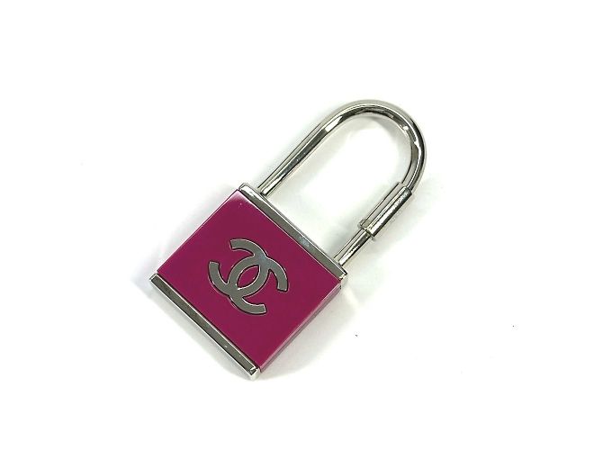 Chanel 02C CC Coco Marchio Logo Portachiavi Argento Rosa - vista 2
