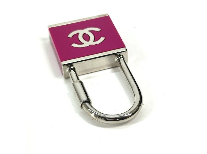 Chanel 02C CC Coco Marchio Logo Portachiavi Argento Rosa - vista 4