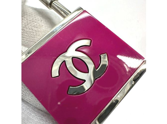 Chanel 02C CC Coco Marchio Logo Portachiavi Argento Rosa - vista 8