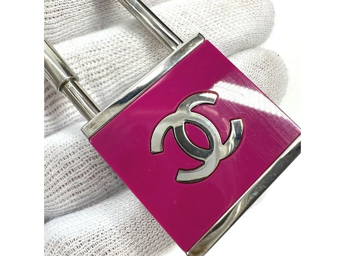 Chanel 02C CC Coco Marchio Logo Portachiavi Argento Rosa - vista 9