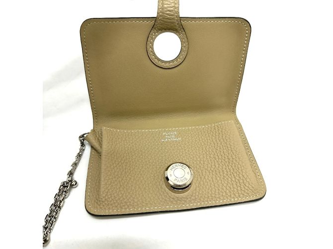 Hermès Monedero Dogon Hermes en beige - vista 7